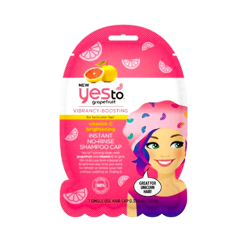 YesTo grapefruit instant no-rinse vibrancy-boosting shampoo cap 1 single use cap